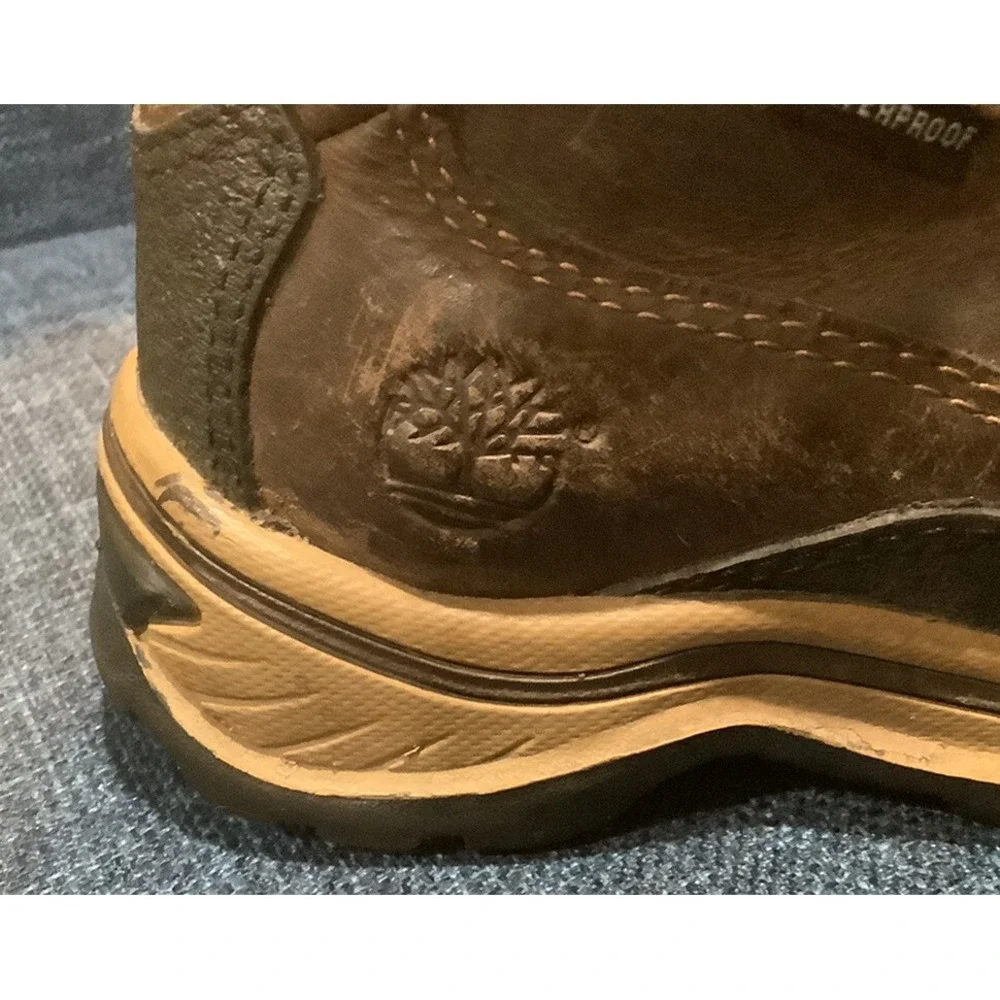 Timberland Toddler S 7Brown Leather Hiking Ankle Boots Lace Up Waterproof Winter